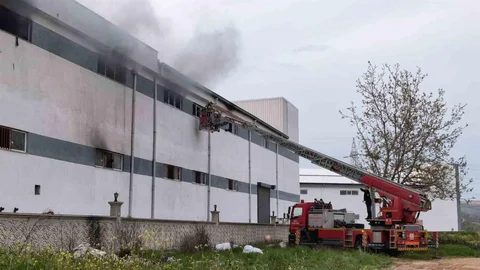 Bursa İnegöl'de Fabrikada Yangın Çıktı