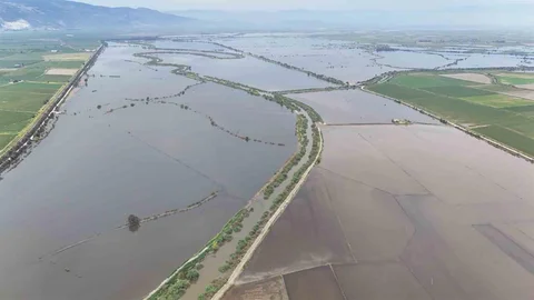 Söke'de Taşkın Havadan Görüntülendi