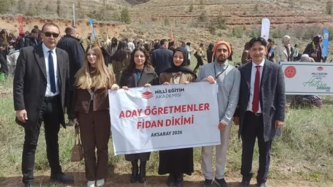 Aksaray'da Aday Öğretmenler Fidan Dikti