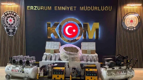 Erzurum'da Kaçak Sigara İmalatı Operasyonu