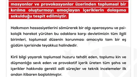 Dezenformasyonla Mücadele Merkezi Açıklama Yaptı