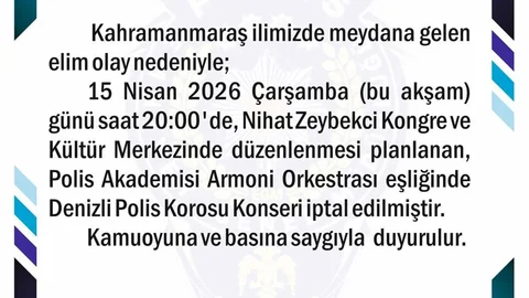 Kahramanmaraş'taki Olay Sonrası Konser İptali