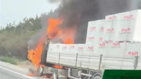 Kocaeli'de Tır Yangını Paniğe Neden Oldu