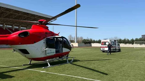 Samsun'da Bebek Helikopterle Taşındı