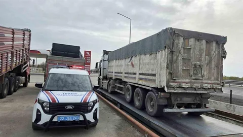 Edirne'de Jandarma Tonaj Denetimi