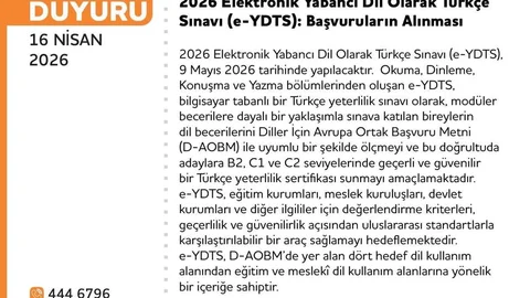 ÖSYM'den e-YDTS Sınavı Duyurusu