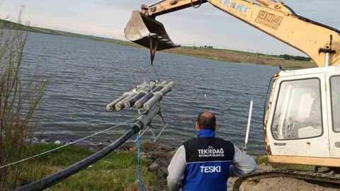 Türkmenli Göletine Yüzer İstasyon Kuruldu