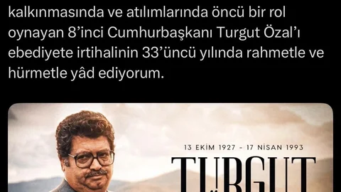 Cumhurbaşkanı Erdoğan Turgut Özal’ı Andı