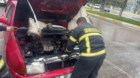 Isparta'da Otomobil Yangını