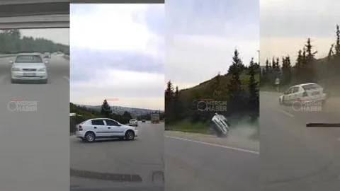 Mersin Otoyolunda Sürat Yaparak Makas Atan Sürücü Dehşet Saçtı: Yoldan Çıktı, Savruldu!