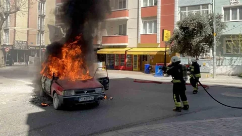 Tekirdağ'da LPG'li Araç Yandı