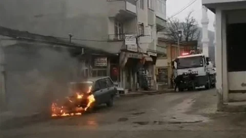 Kastamonu'da Seyir Halindeki Araç Yandı