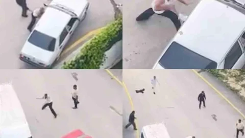 Mersin'de Taşlı Kavga Anları Kamerada