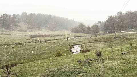 Bolu'da Nisan Ayında Kar Yağışı