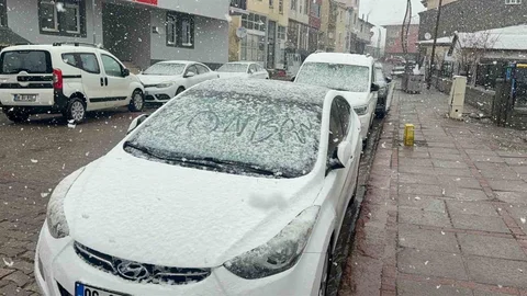 Karlıova'da Nisan Karı Yağdı