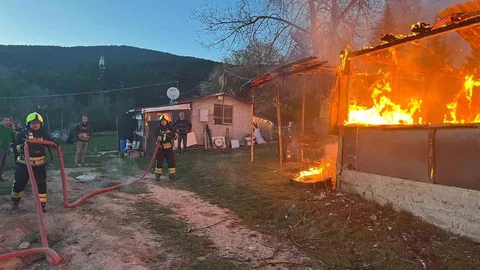 Bolu'da Baraka Yangını