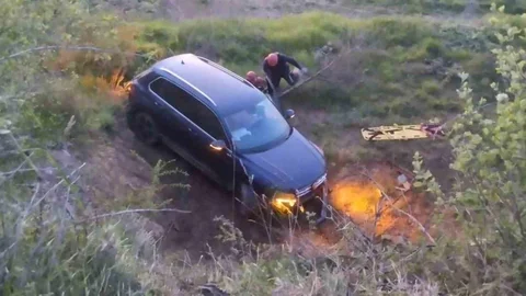 Balıkesir'de Tarlaya Uçan Otomobil Kazası