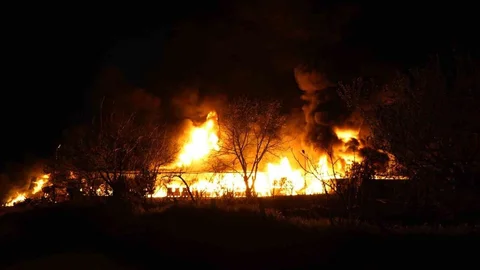 Samsun'da Muz Deposunda Yangın