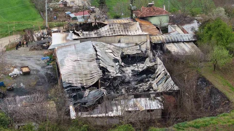 Samsun'da Muz Deposunda Yangın