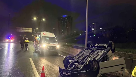 Tekirdağ'da Takla Atan Araçta Alkollü Sürücü Bulundu