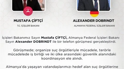 İçişleri Bakanı Çiftçi Almanya ile Görüştü