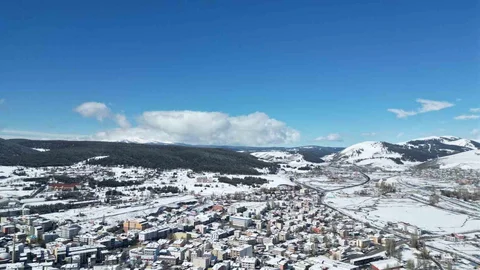 Kars'ta Kış Manzaraları Havadan Görüntülendi