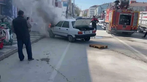 Seyir Halindeki Araçta Yangın Çıktı