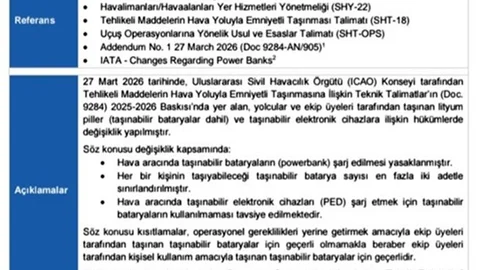 Uçuşlarda Powerbank Kullanımına İzin Yok
