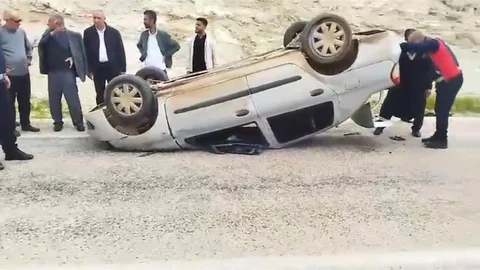 Adıyaman'da Takla Atan Araçta 1 Yaralı