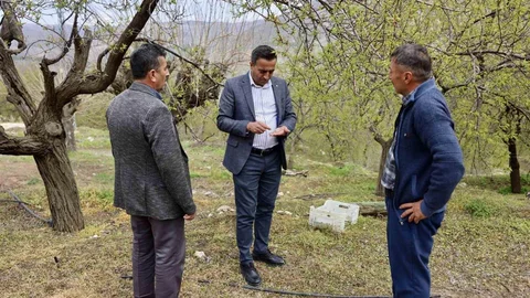 Akçadağ'da Dolu Zararını İnceledi