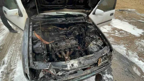 Karaman'da Otomobil Yangını