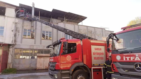 Samsun'da Halı Yıkama Atölyesinde Yangın