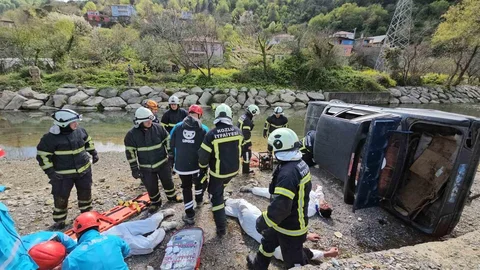 Zonguldak'ta Sel ve Taşkın Tatbikatı Gerçekleştirildi