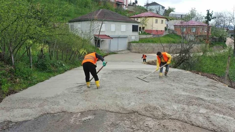 Ordu'da Beton Yol Çalışmaları Devam Ediyor