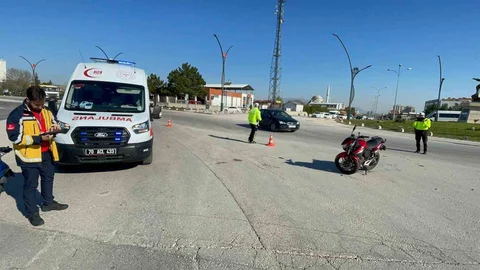 Karaman'da Motosiklet Kazası Görüntülendi