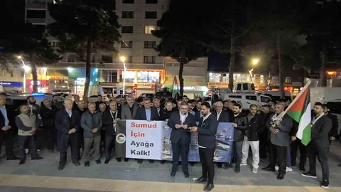 Tatvan'da Sumud Filosu'na Destek Eylemi