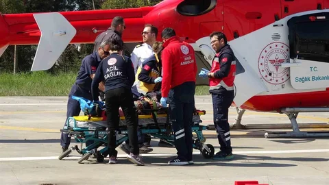 Samsun'da Tarlada Düşme Kazası