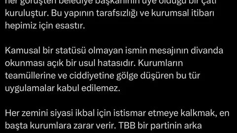TBB'de Mektup Gerginliği Tartışmaları Sürüyor