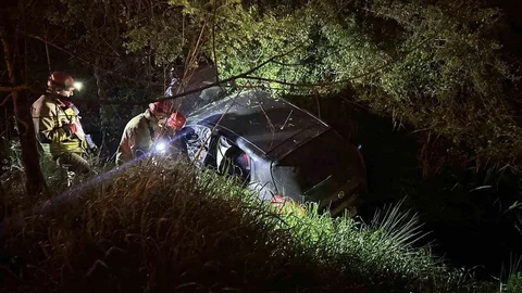 Düzce'de Otomobil Dereye Uçtu