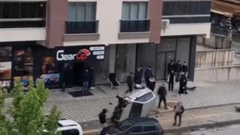 Bursa'da Takla Atan Otomobil Kazası