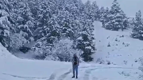 Isparta'da Mayıs Karı Görüntüleri