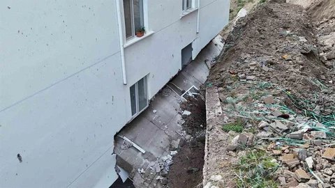 Nevşehir'de İstinat Duvarı Çöktü