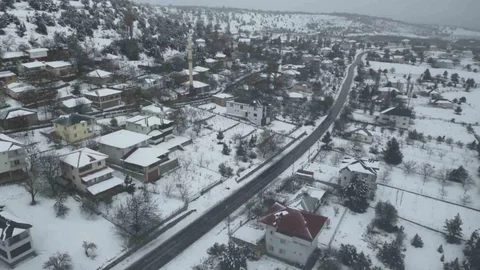Mersin'de Kar Manzarası Dronla Görüntülendi