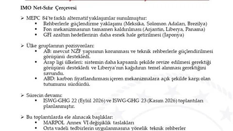 IMO Deniz Çevresini Koruma Komitesi'nin Kararları Açıklandı