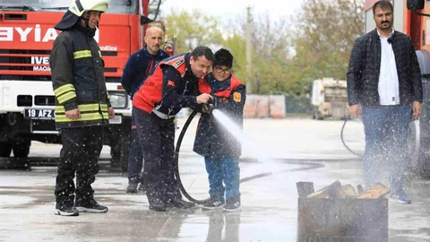Çorum'da Yangın Eğitimi Verildi