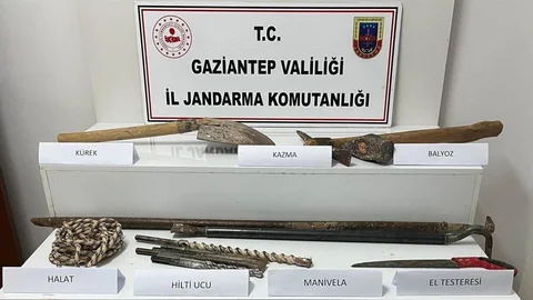 Gaziantep'te Kaçak Kazı Operasyonu