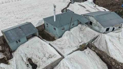 Iğdır'da Kar Manzarası Havadan Görüntülendi