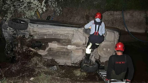 Aksaray'da Sulama Kanalına Düşen Araç