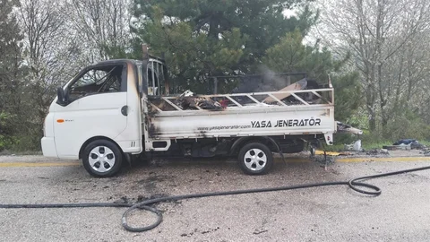 Kastamonu'da Kamyonet Yangını