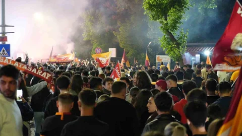 Edirne'de Galatasaraylı Kutlama Coşkusu